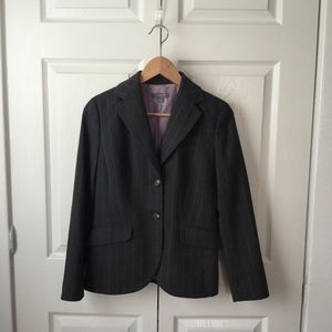 Ann Taylor Wool Gray Blazer Jacket Size 4 Petite